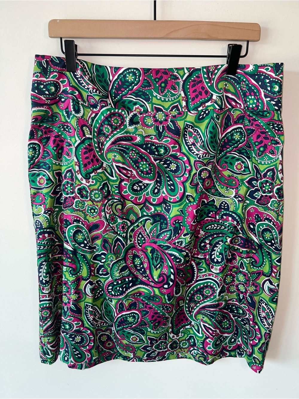 NWT Talbots colorful paisley pattern pencil skirt 100% Cotton